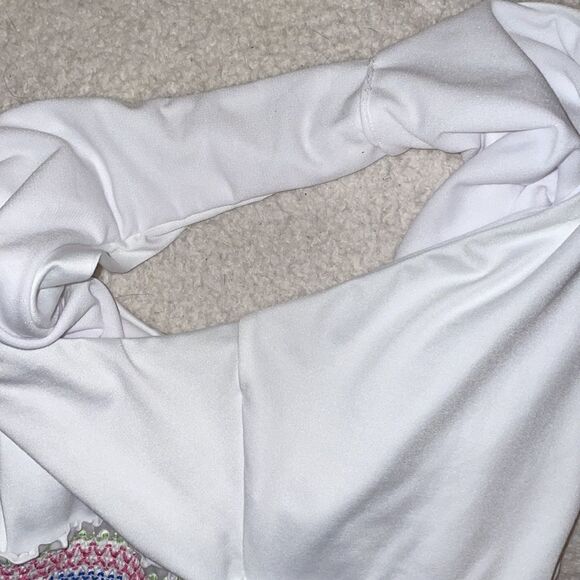 Bar lll White Smocked Plunging One-Piece Swimsuit - Picture 6 of 6